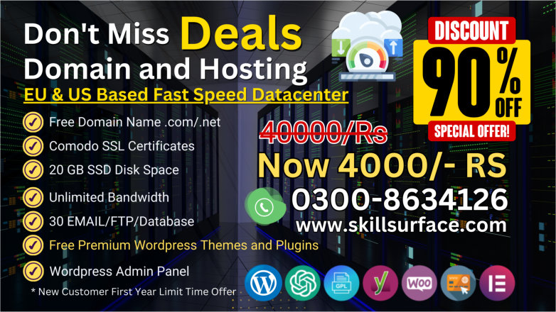 90 Discount WordPress Hosting in Pakistan with free domain name